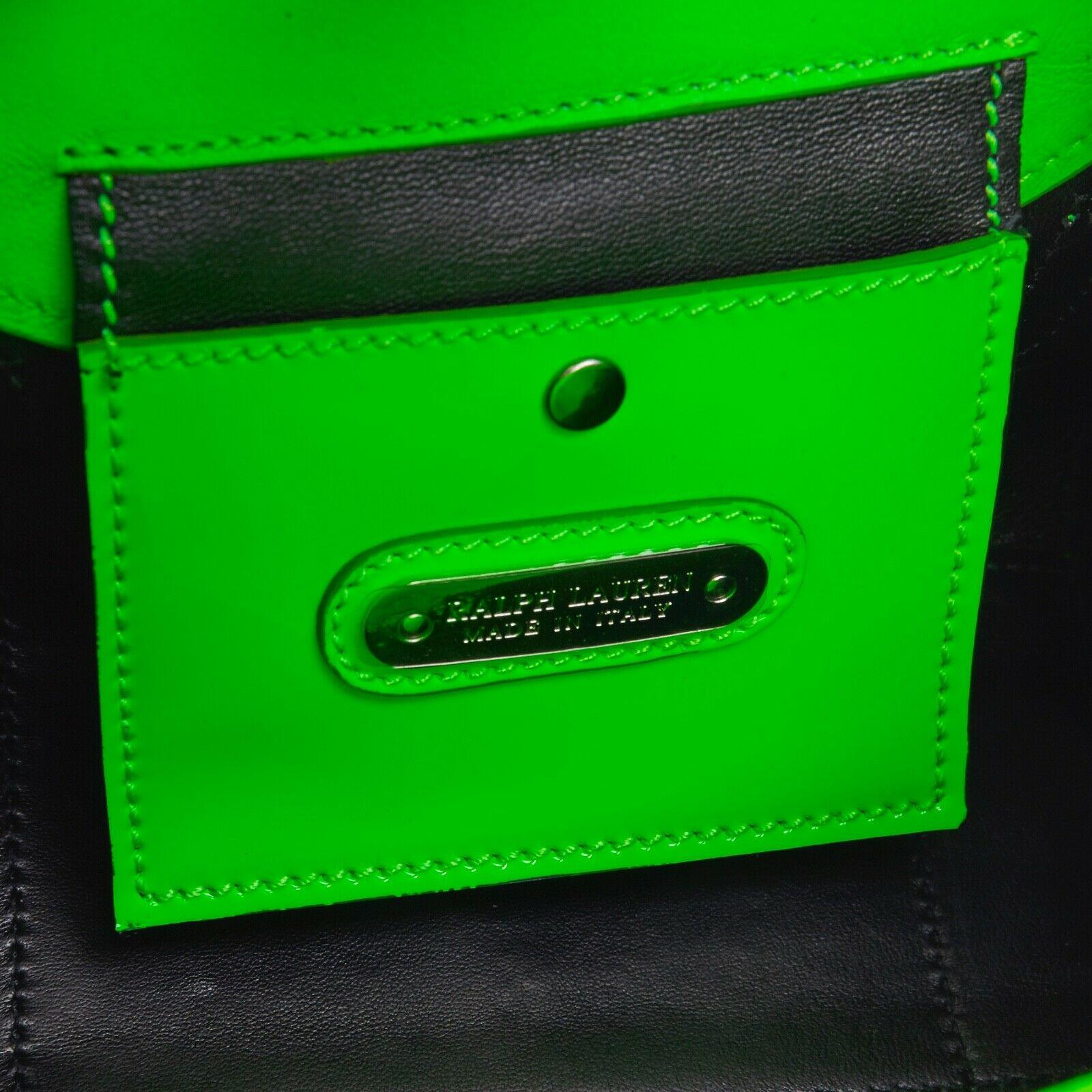 RALPH LAUREN Ricky neon green patent leather small crossbody shoulder bag 1