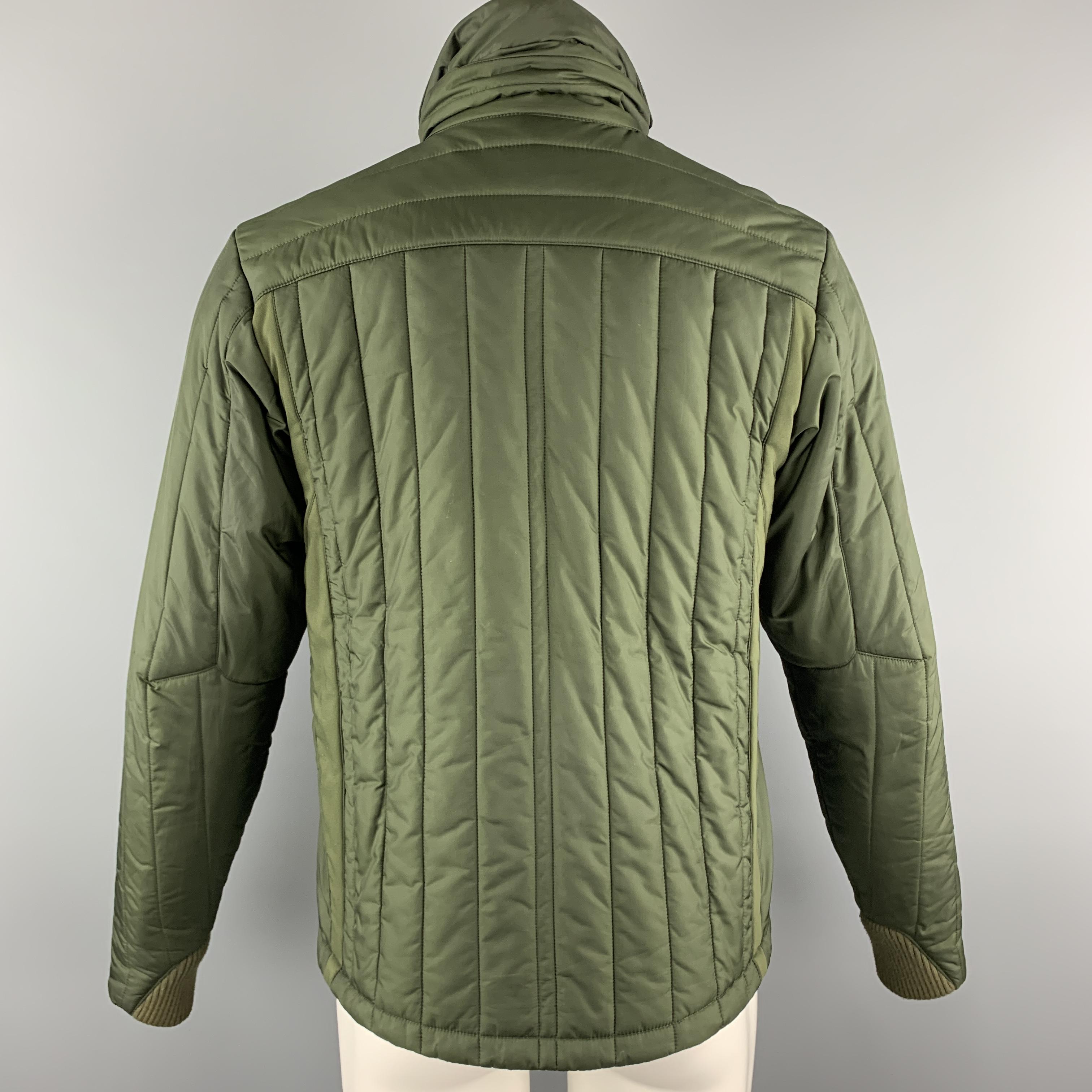 RALPH LAUREN RLX Size M Green Quilted Ribbed High Collar Jacket 2