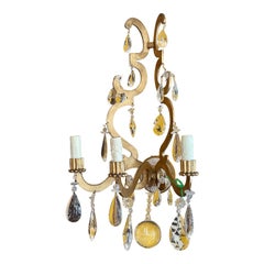 Ralph Lauren Rock Crystal & Gilt Metal Light Sconce