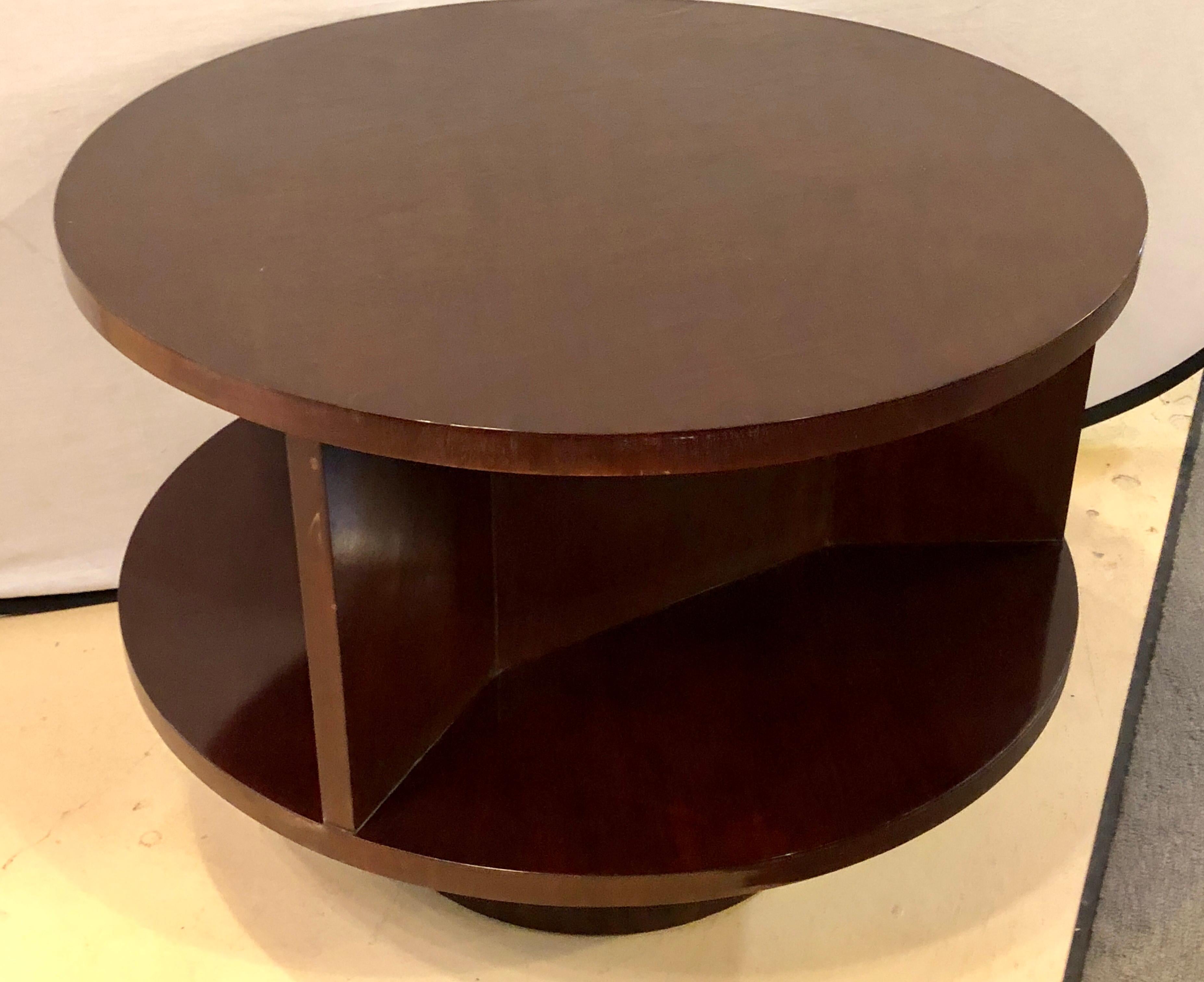 Ralph Lauren Round Mahogany Coffee or End Table In Good Condition In Stamford, CT