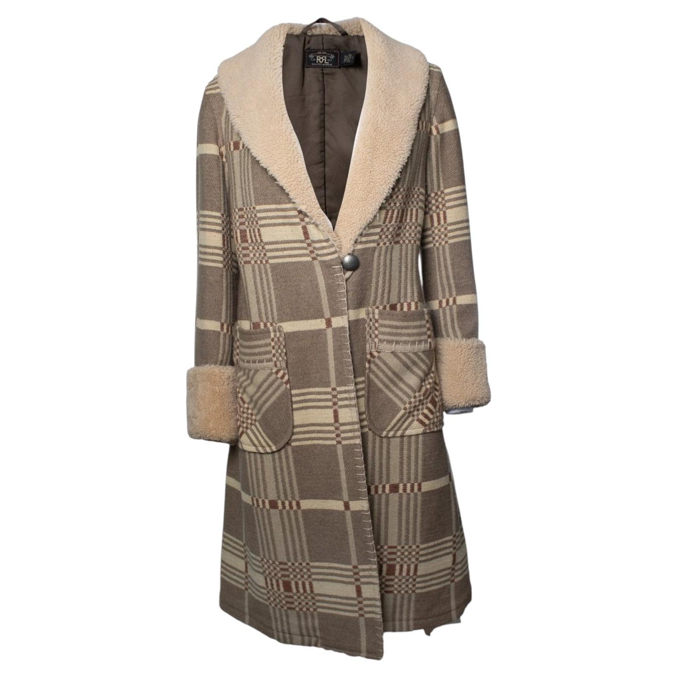 Ralph Lauren RRL, Shearling-collar jacquard coat