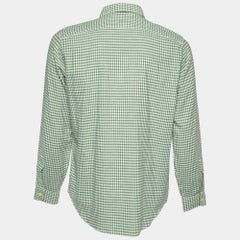 Ralph Lauren Rugby Vintage Green Gingham Check Cotton Shirt M