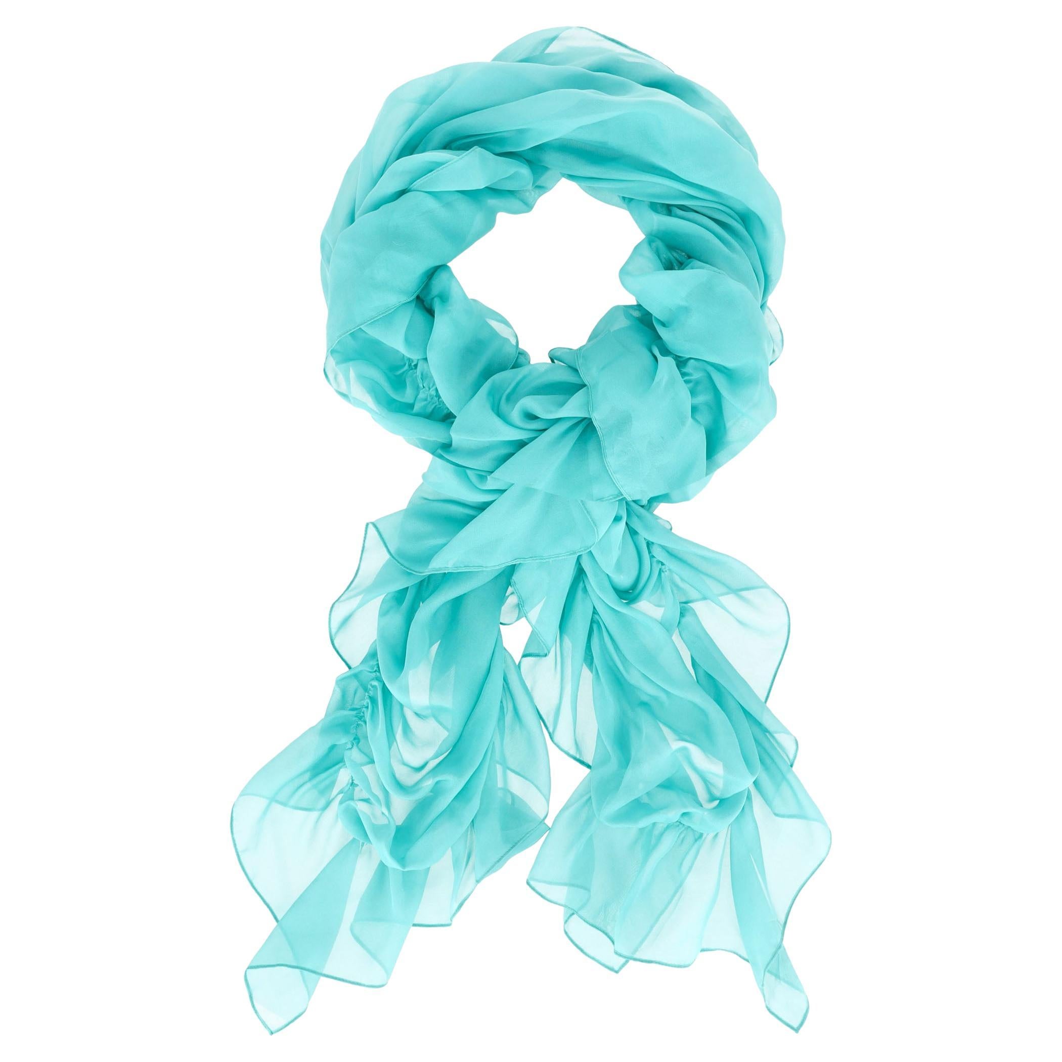 Pañuelo de seda con volantes Ralph Lauren Runway Collection en venta