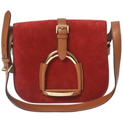 Ralph Lauren Runway Equestrian Stirrup Red Suede Brown Leather Shoulder Bag  at 1stDibs | ralph lauren stirrup bag, equestrian leather bags, ralph lauren  shoulder bag