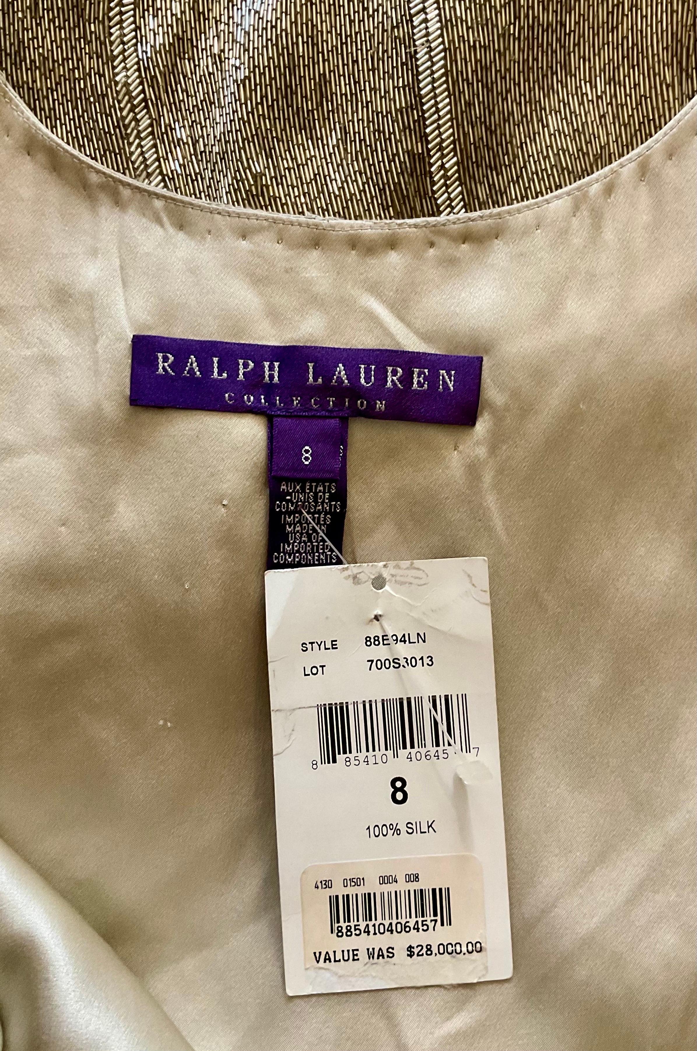 Ralph Lauren Runway Spring 2012 Silver Beaded Gown NWT (Robe à perles) en vente 4
