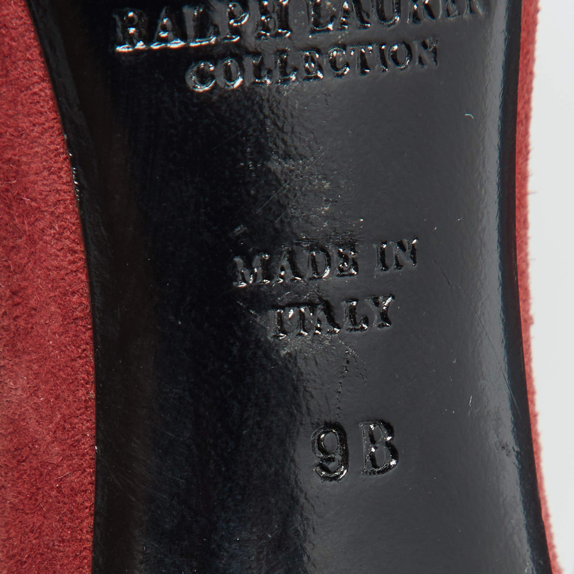 Ralph Lauren Sandalias de dedo Arianna de ante rojo óxido Talla 39 2