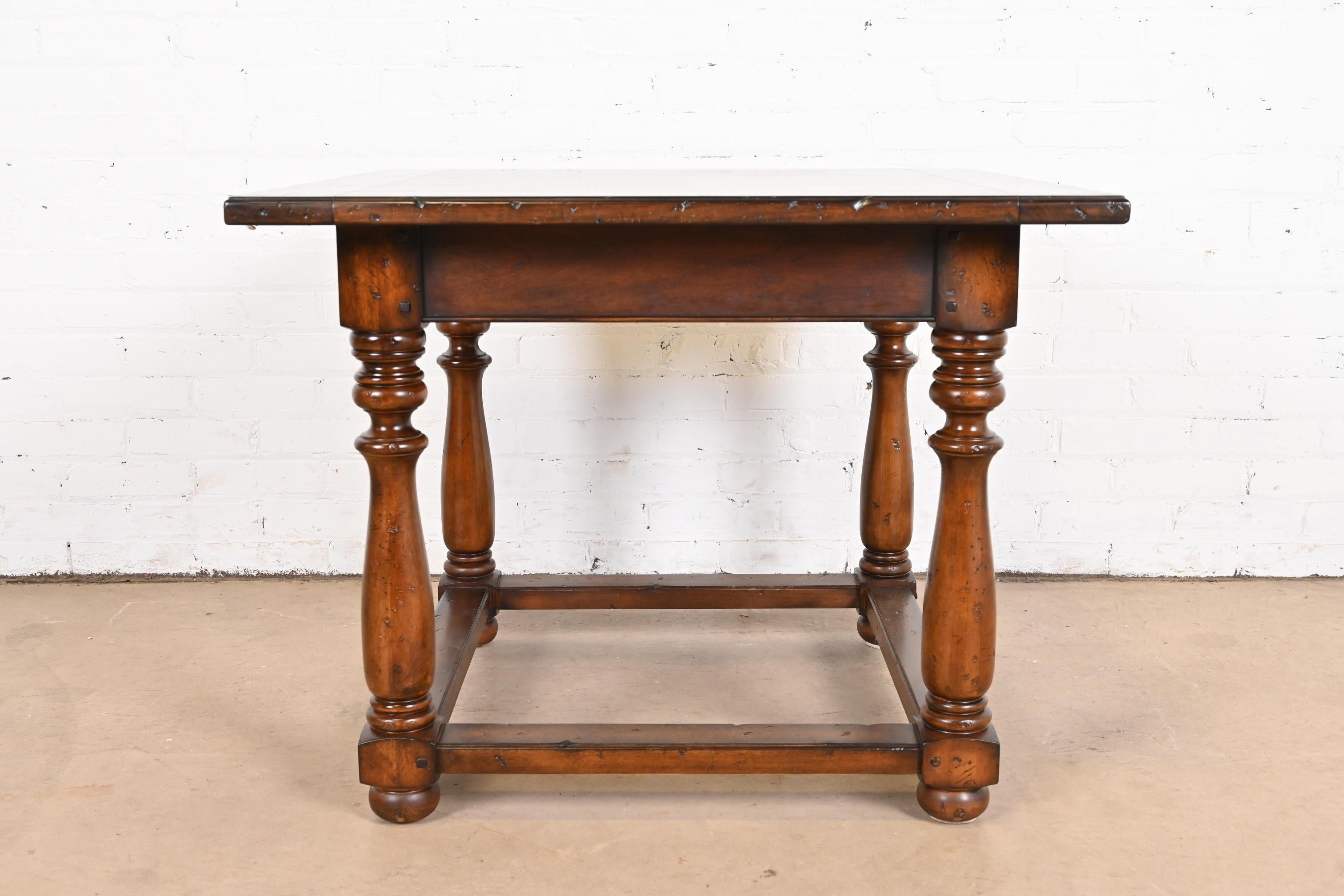 Ralph Lauren Rustic European Carved Walnut Side Table For Sale 5