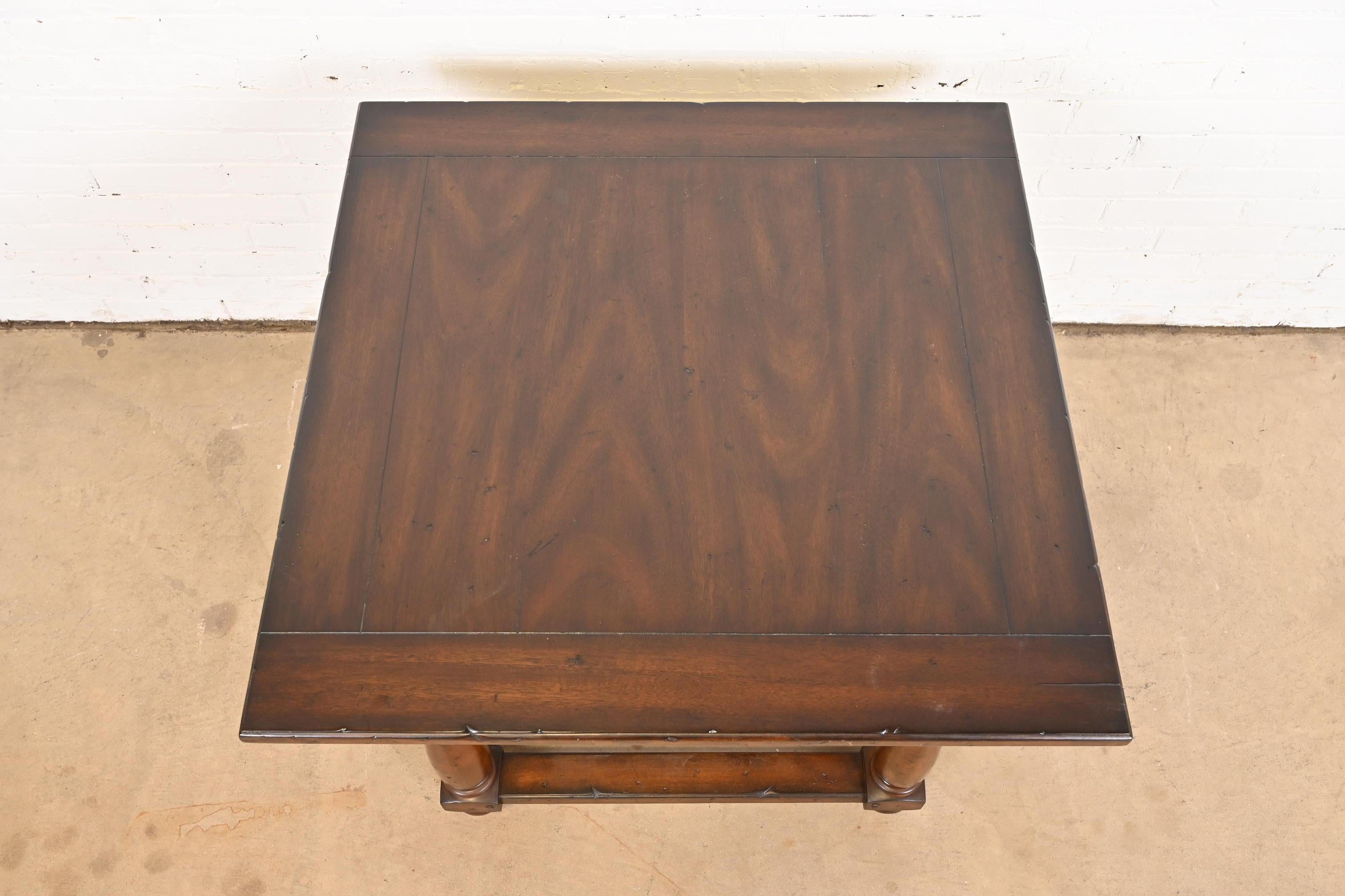 Ralph Lauren Rustic European Carved Walnut Side Table For Sale 3