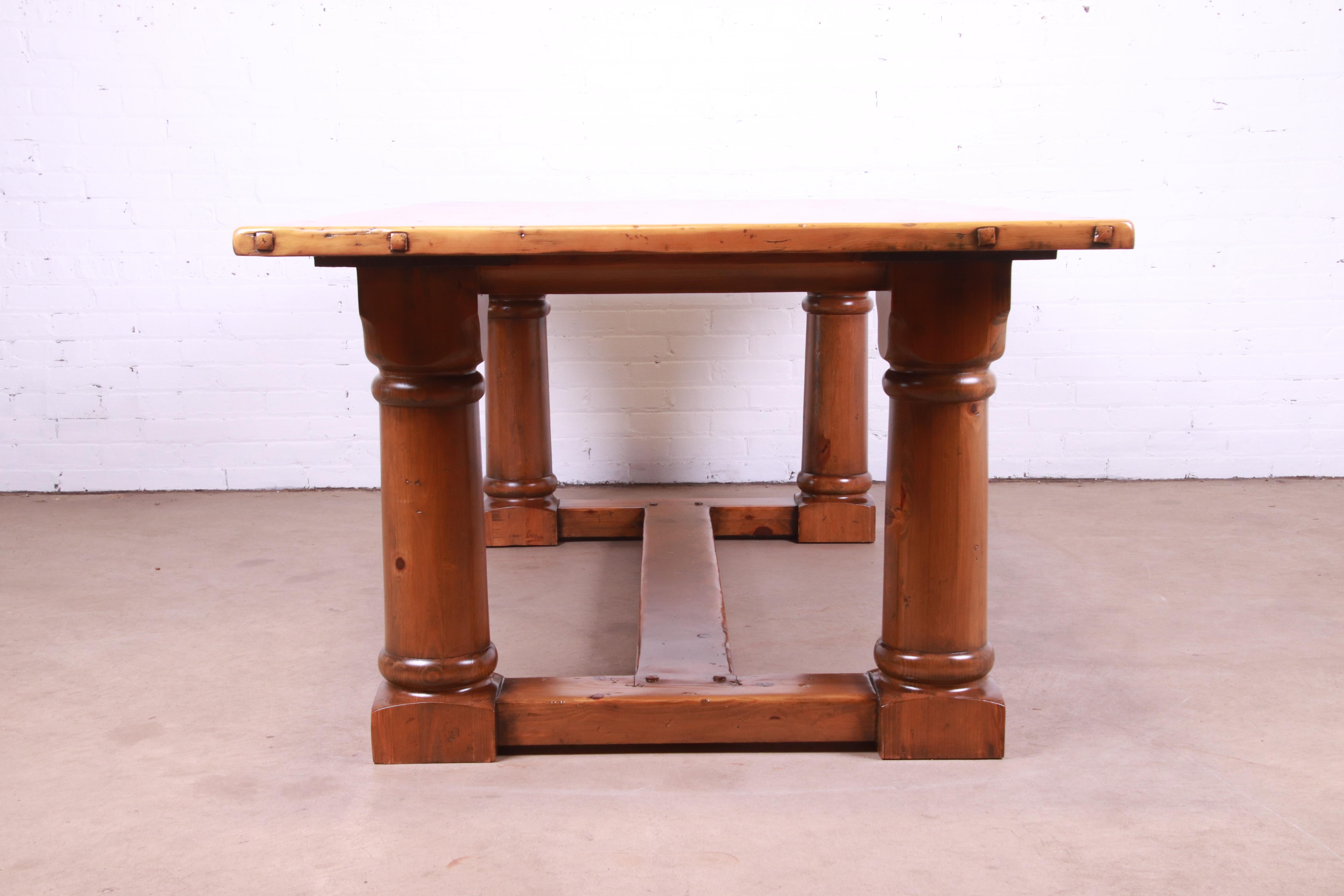 Ralph Lauren Rustic European Style Solid Pine Harvest Dining Table 6