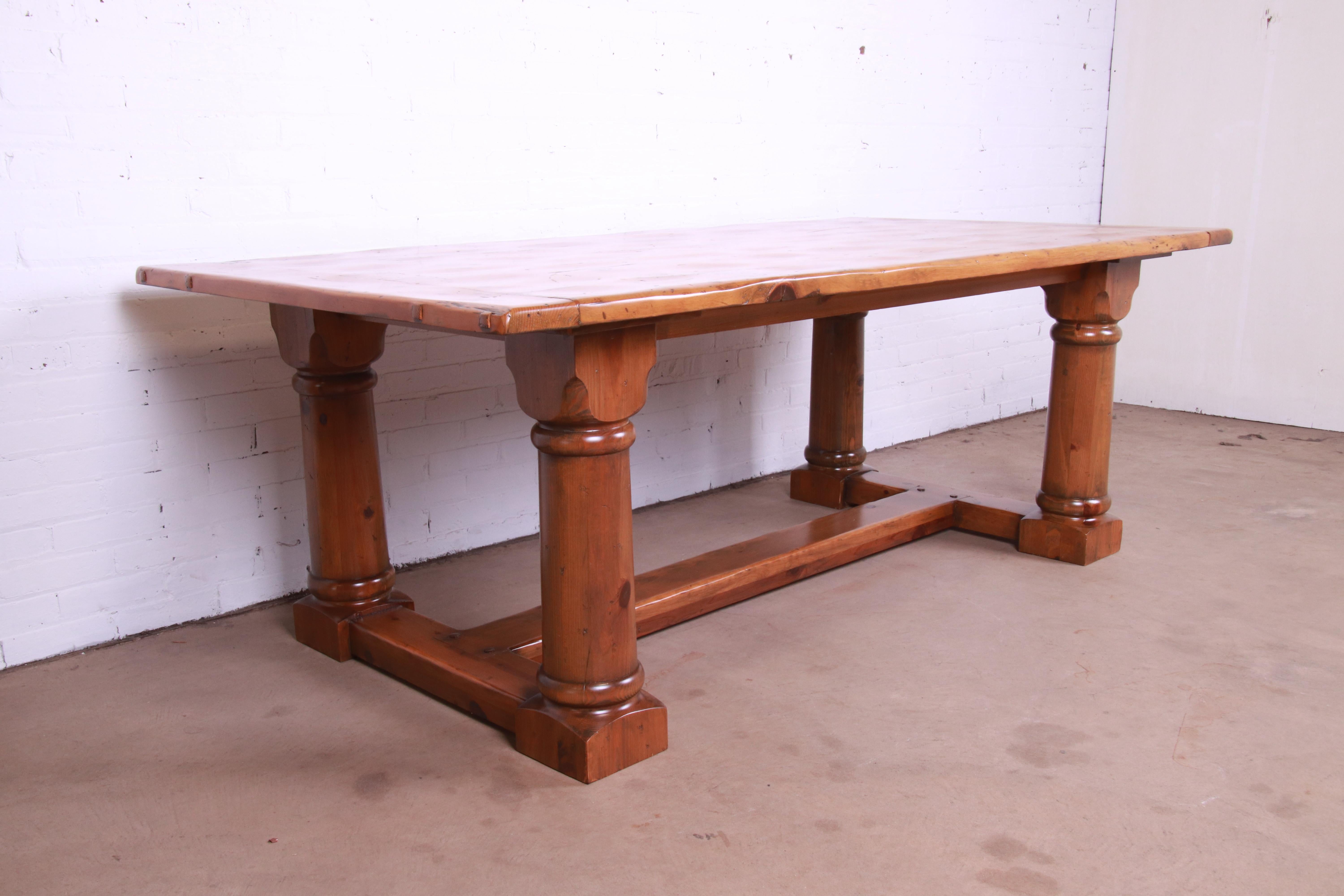 Ralph Lauren Rustic European Style Solid Pine Harvest Dining Table 1