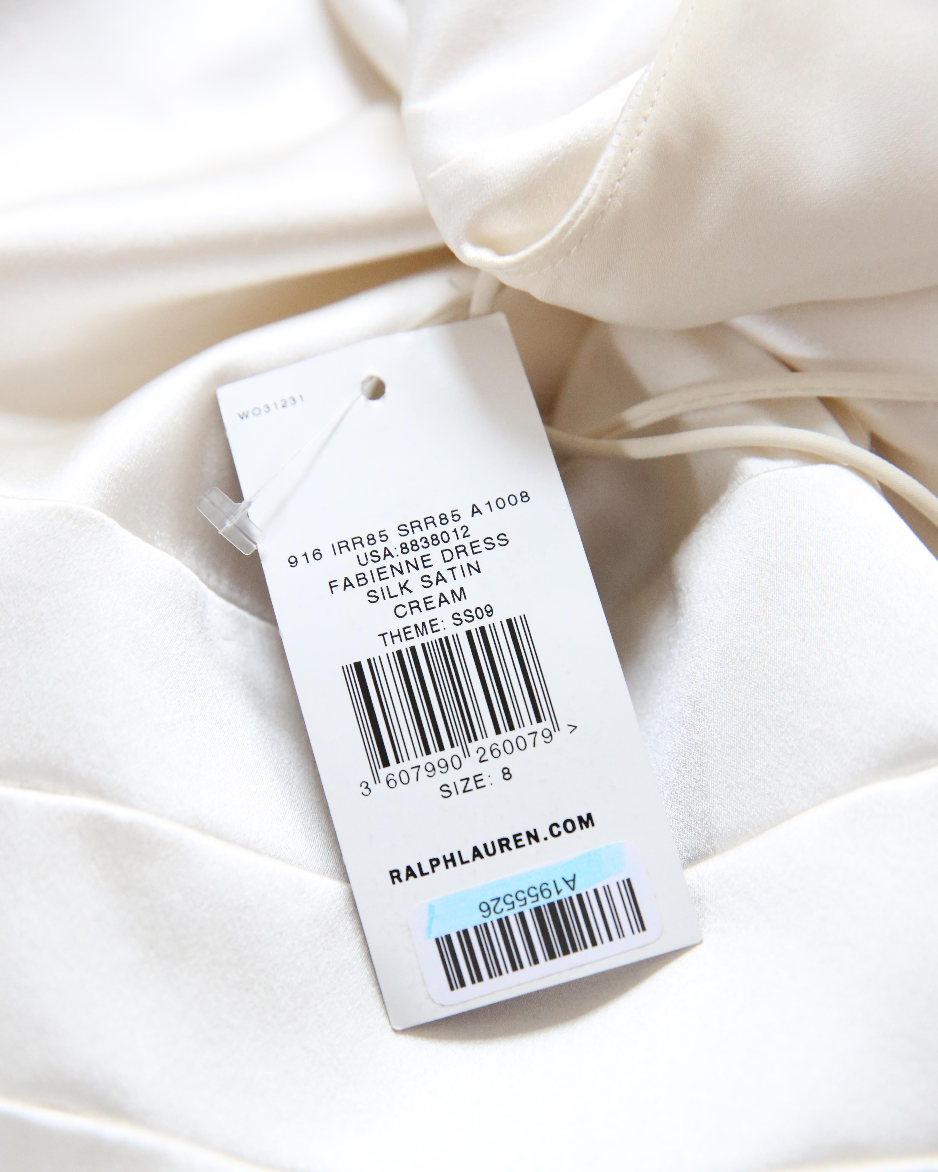 Ralph Lauren S/S 2009 white ivory silk plunging halter neck wedding gown dress For Sale 12