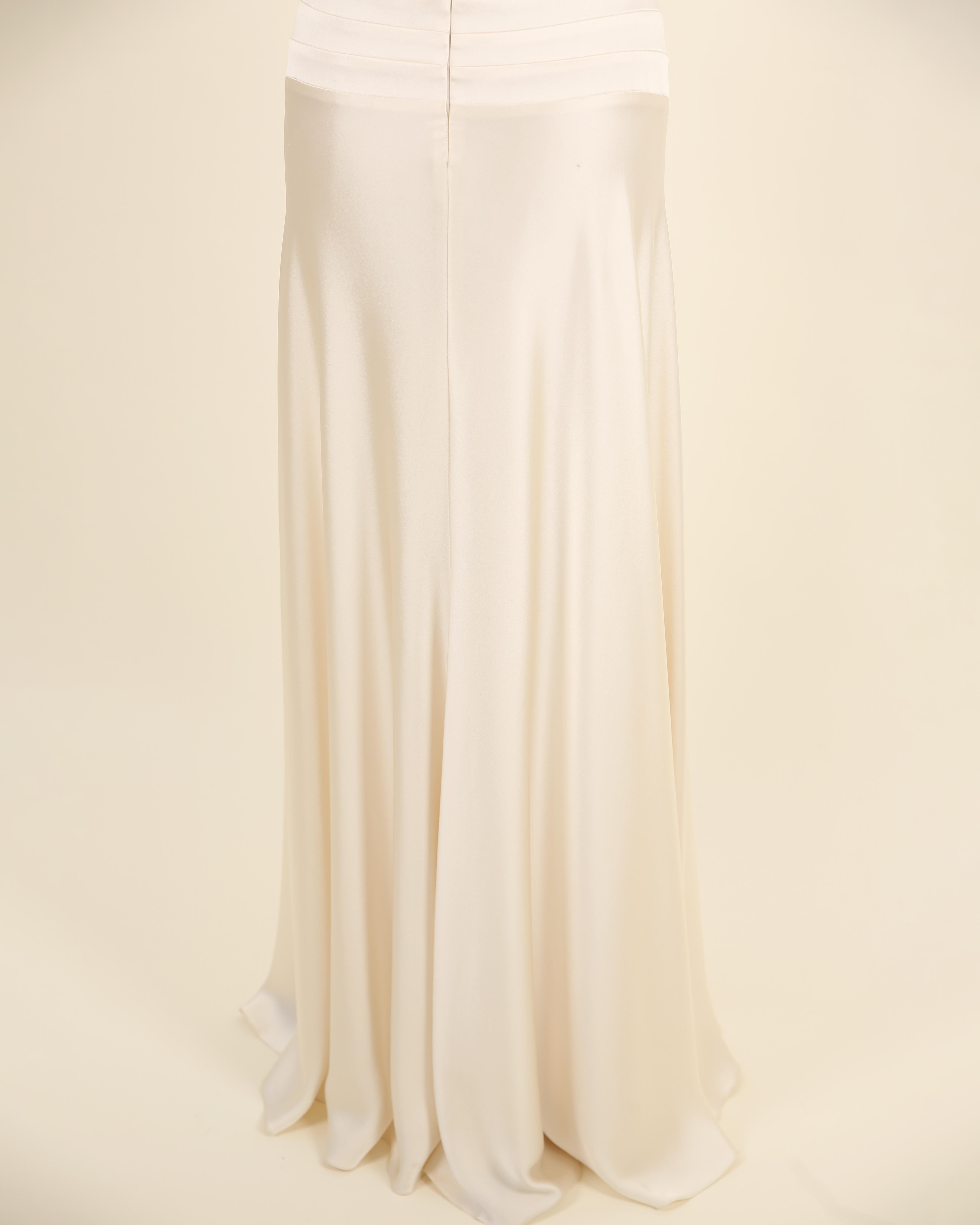 Ralph Lauren S/S 2009 white ivory silk plunging halter neck wedding gown dress For Sale 5