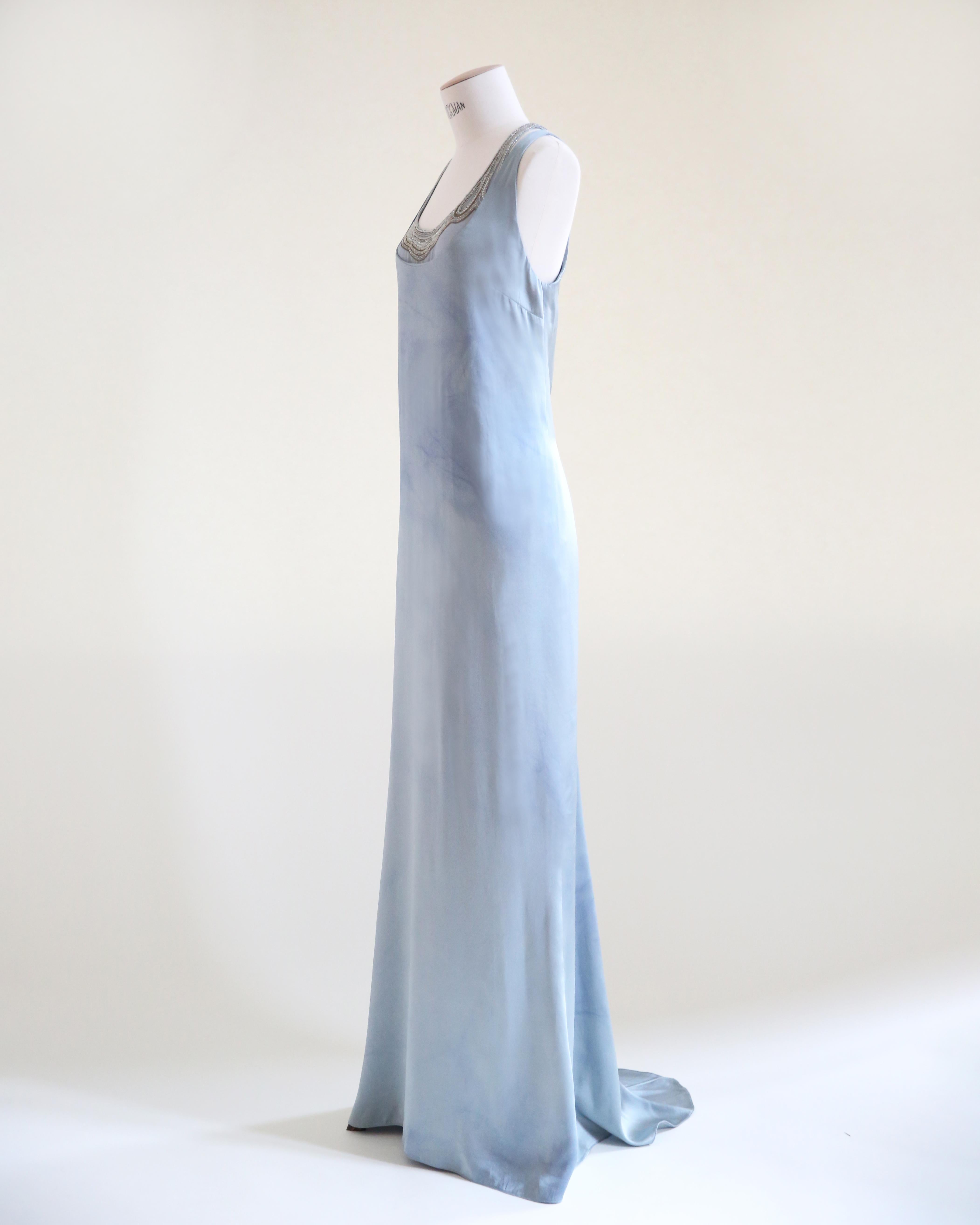 Ralph Lauren S/S 2010 lila Label blau ombre Seide rückenfrei Perlen Kleid Kleid 8 im Angebot 5