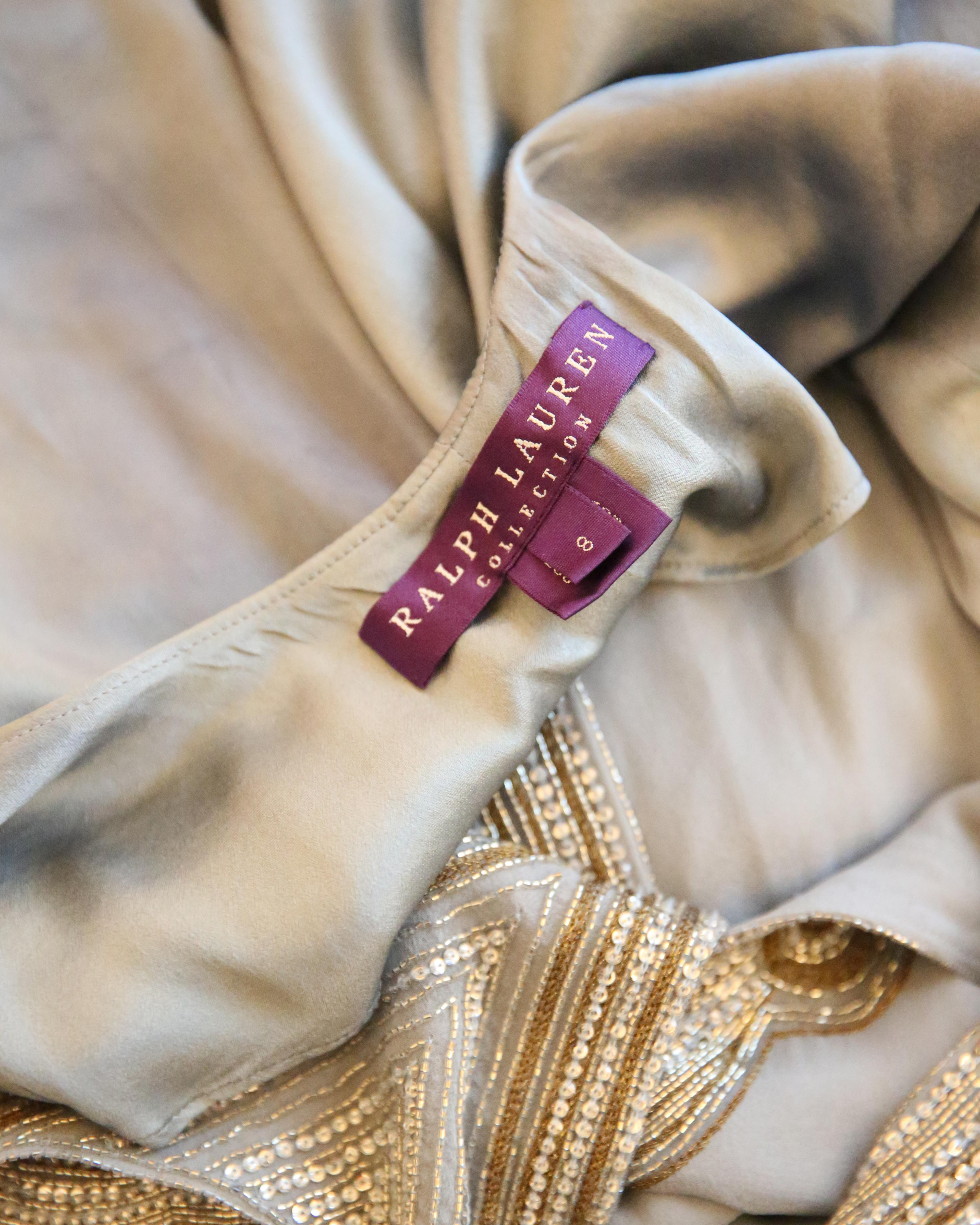 Ralph Lauren S/S 2010 lila Label blau ombre Seide rückenfrei Perlen Kleid Kleid 8 im Angebot 7