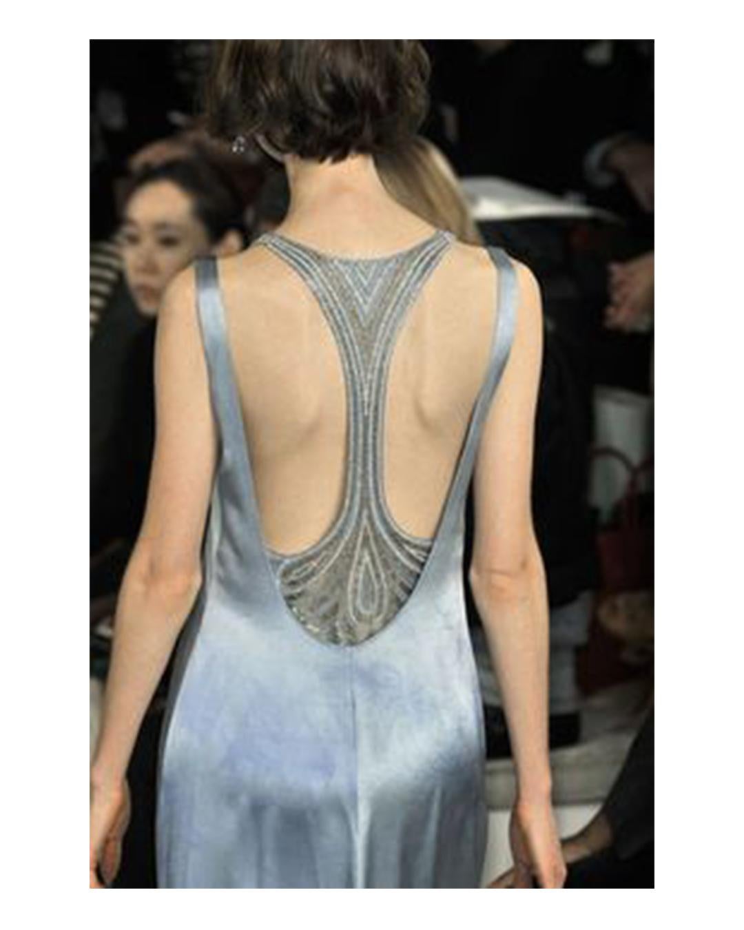 Ralph Lauren S/S 2010 lila Label blau ombre Seide rückenfrei Perlen Kleid Kleid 8 im Angebot 11