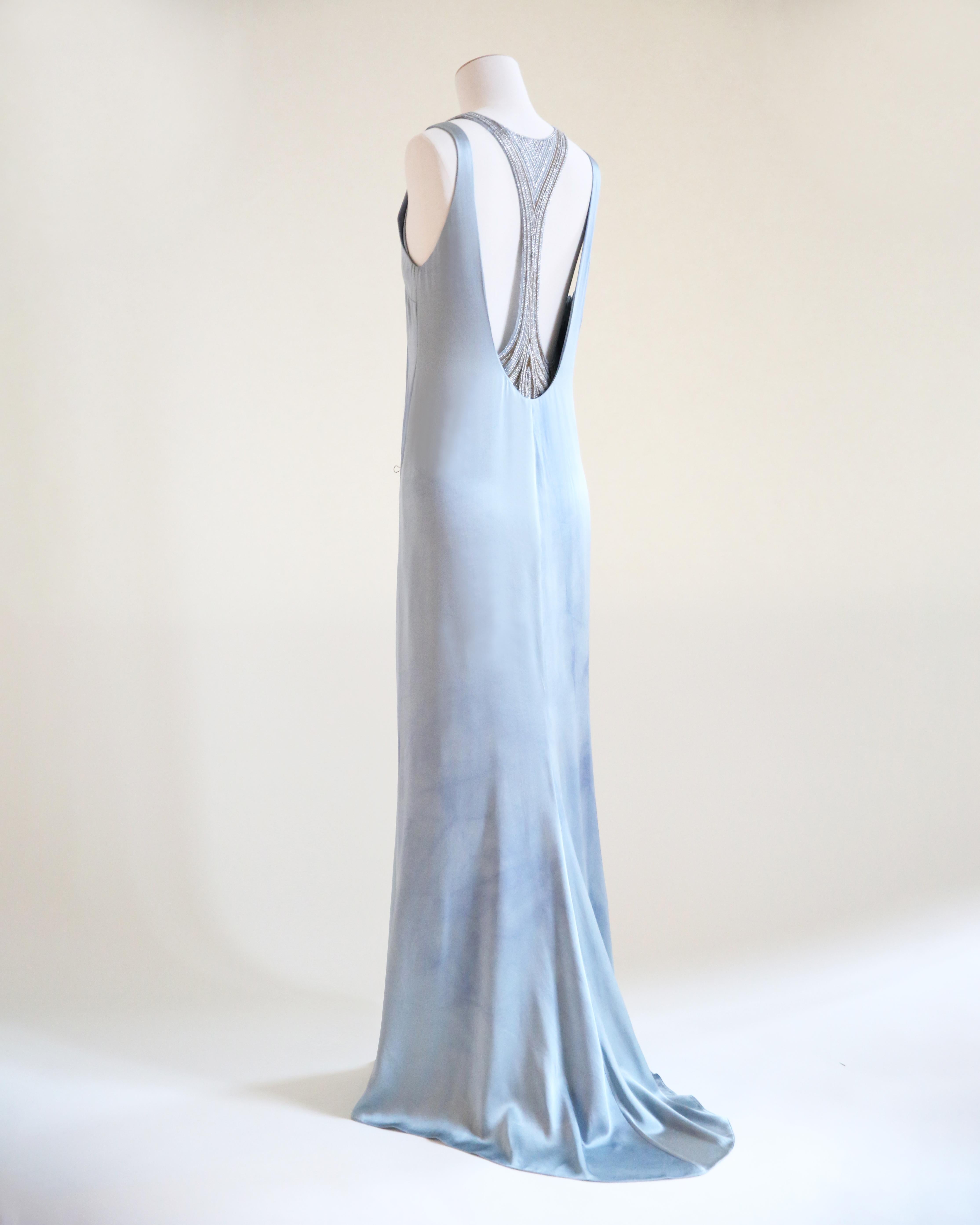 Ralph Lauren S/S 2010 lila Label blau ombre Seide rückenfrei Perlen Kleid Kleid 8 im Angebot 3