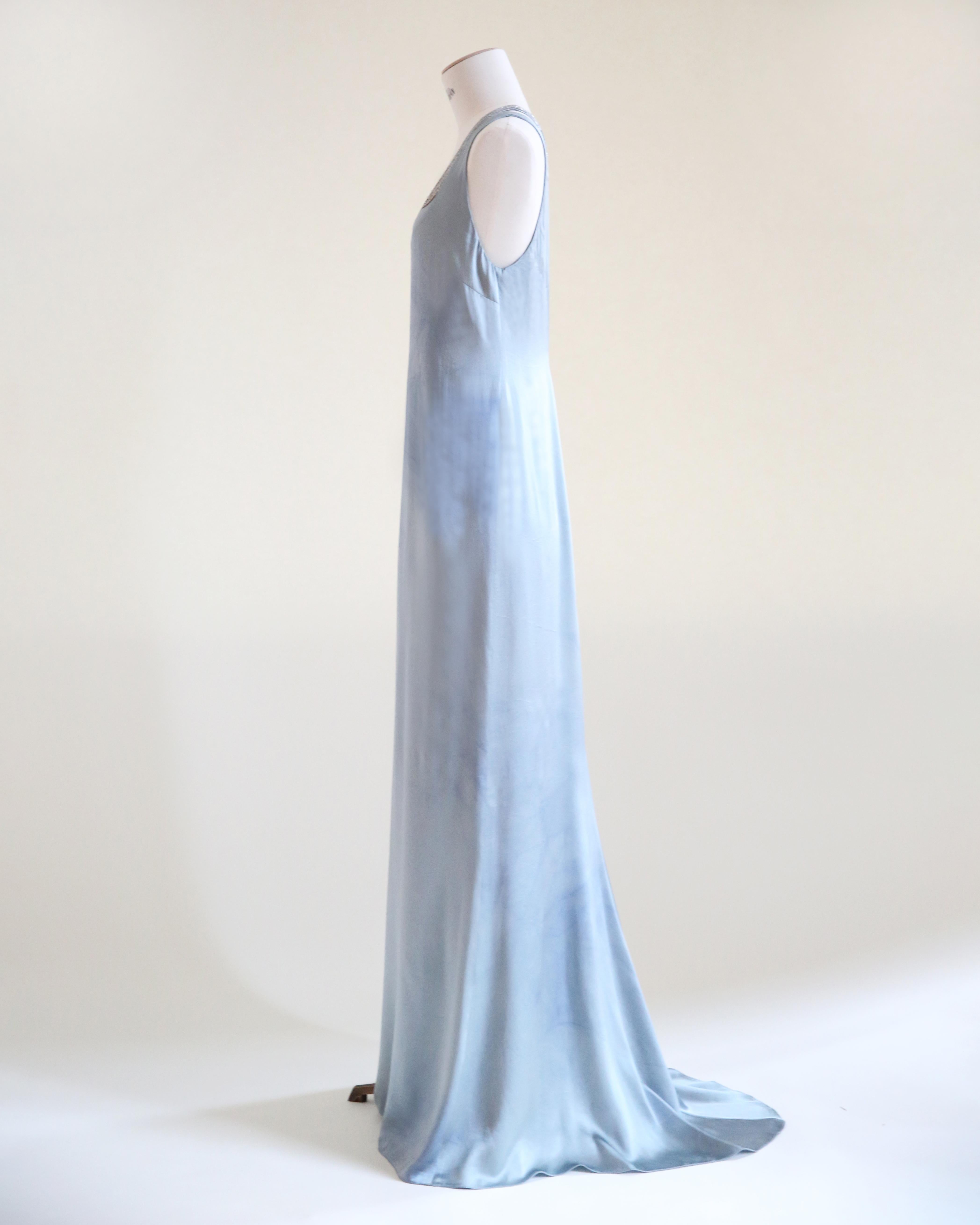 Ralph Lauren S/S 2010 lila Label blau ombre Seide rückenfrei Perlen Kleid Kleid 8 im Angebot 4