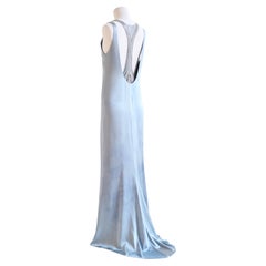 Ralph Lauren Purple Label S/S 2010 robe dos nu en soie perlée bleu ombré 8
