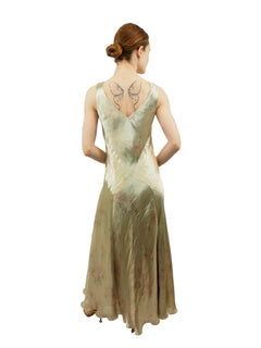 Ralph Lauren S/S 2012 Purple Label Bias Cut Silver & Floral Print Dress