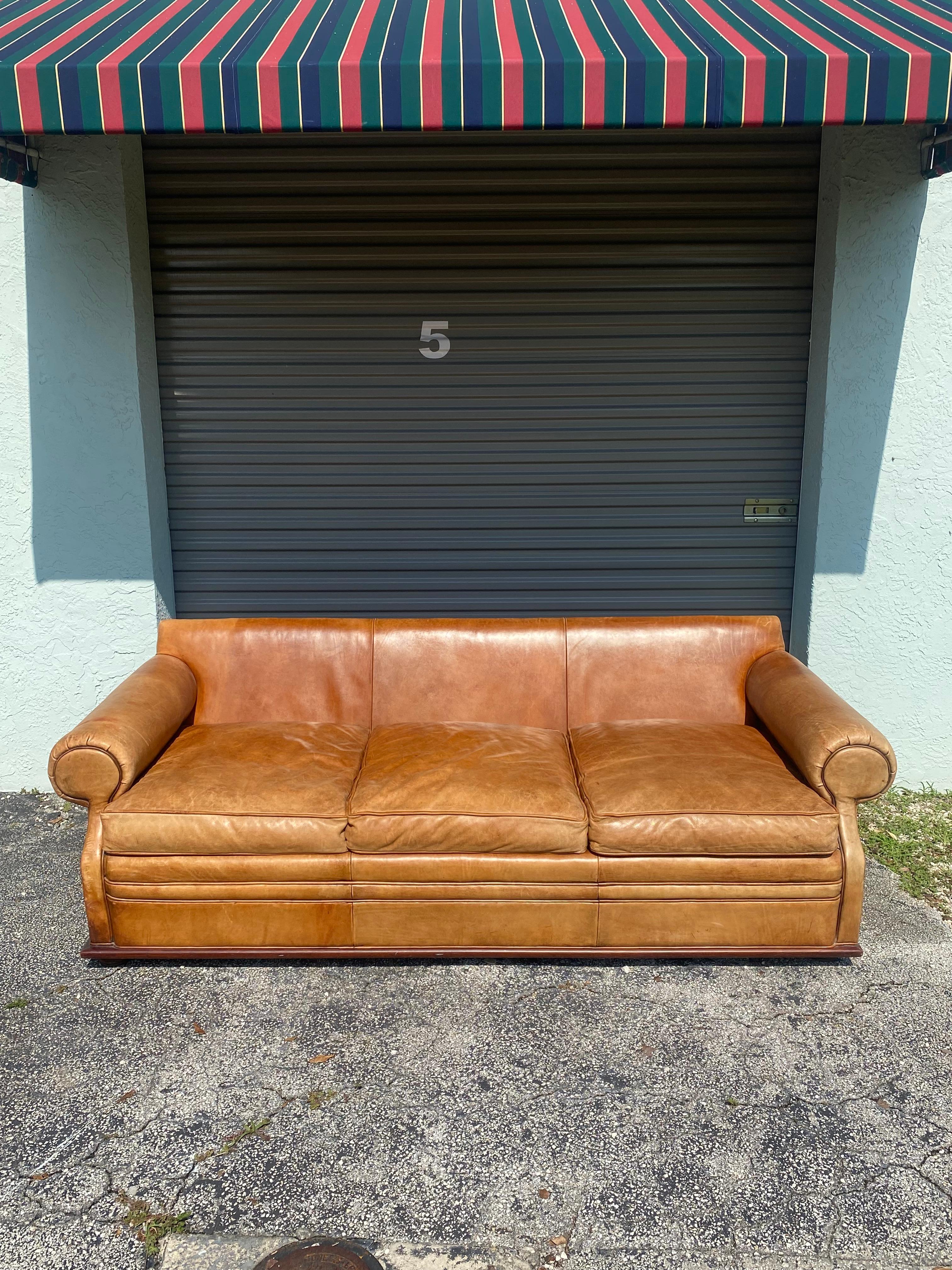 Ralph Lauren Saddle Leather Floating Sofa 1