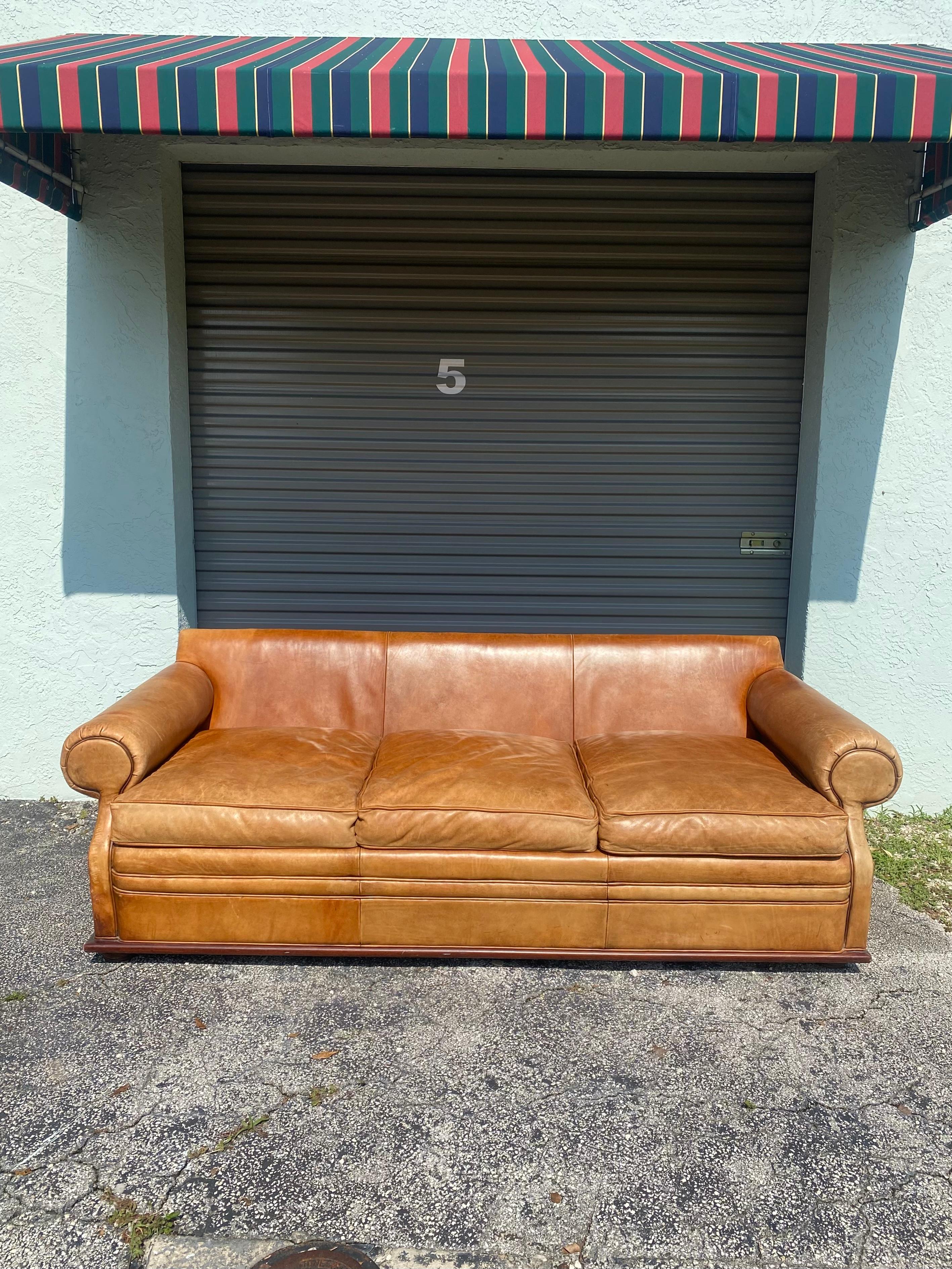 vintage ralph lauren leather sofa