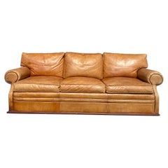 Vintage Ralph Lauren Saddle Leather Floating Sofa