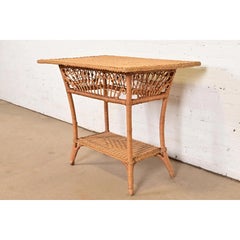 Ralph Lauren Safari Collection Organic Modern Woven Wicker Rattan Nightstand