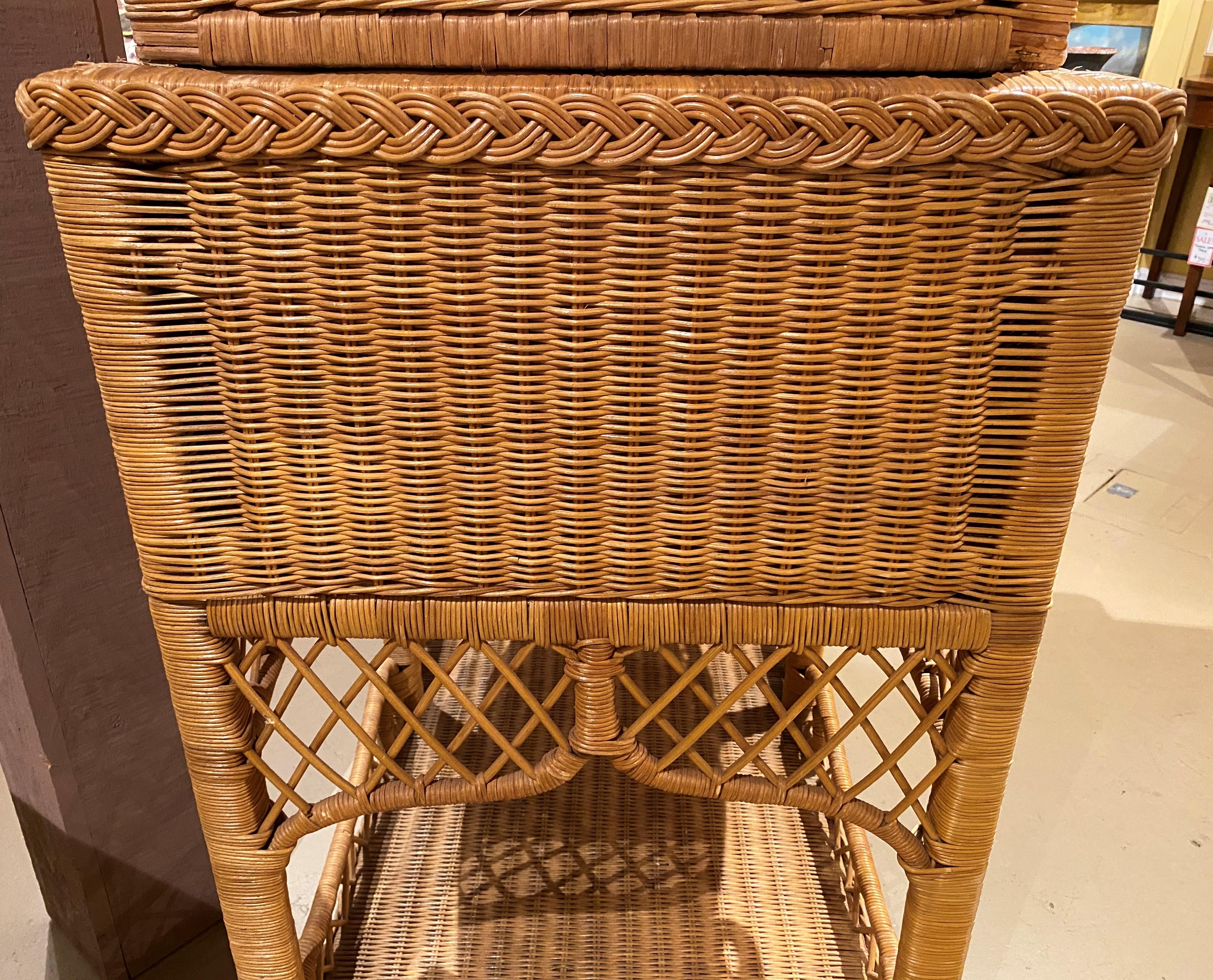 Ralph Lauren Safari Wicker Two Part Highboy or High Chest 2