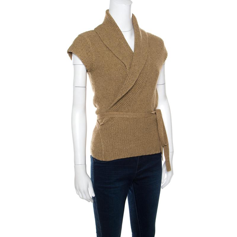 brown wrap cardigan