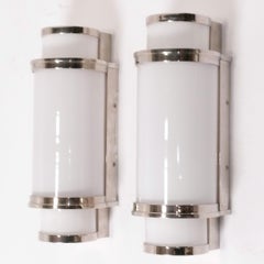 Ralph Lauren Sconces Art Deco Style Nickel or Chrome Wall Lights