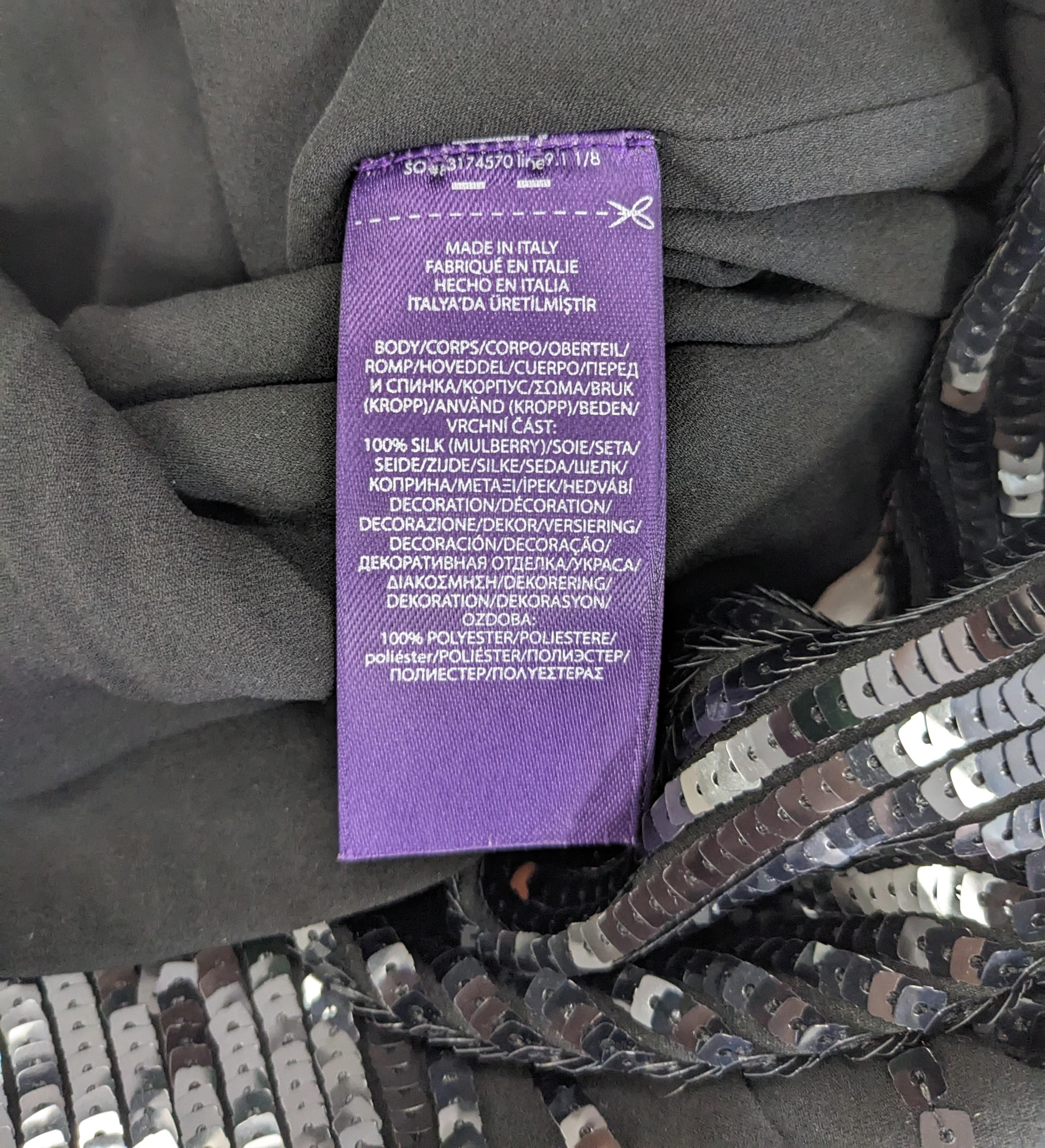 Falda de gasa con adornos de lentejuelas Ralph Lauren, Etiqueta morada en venta 3