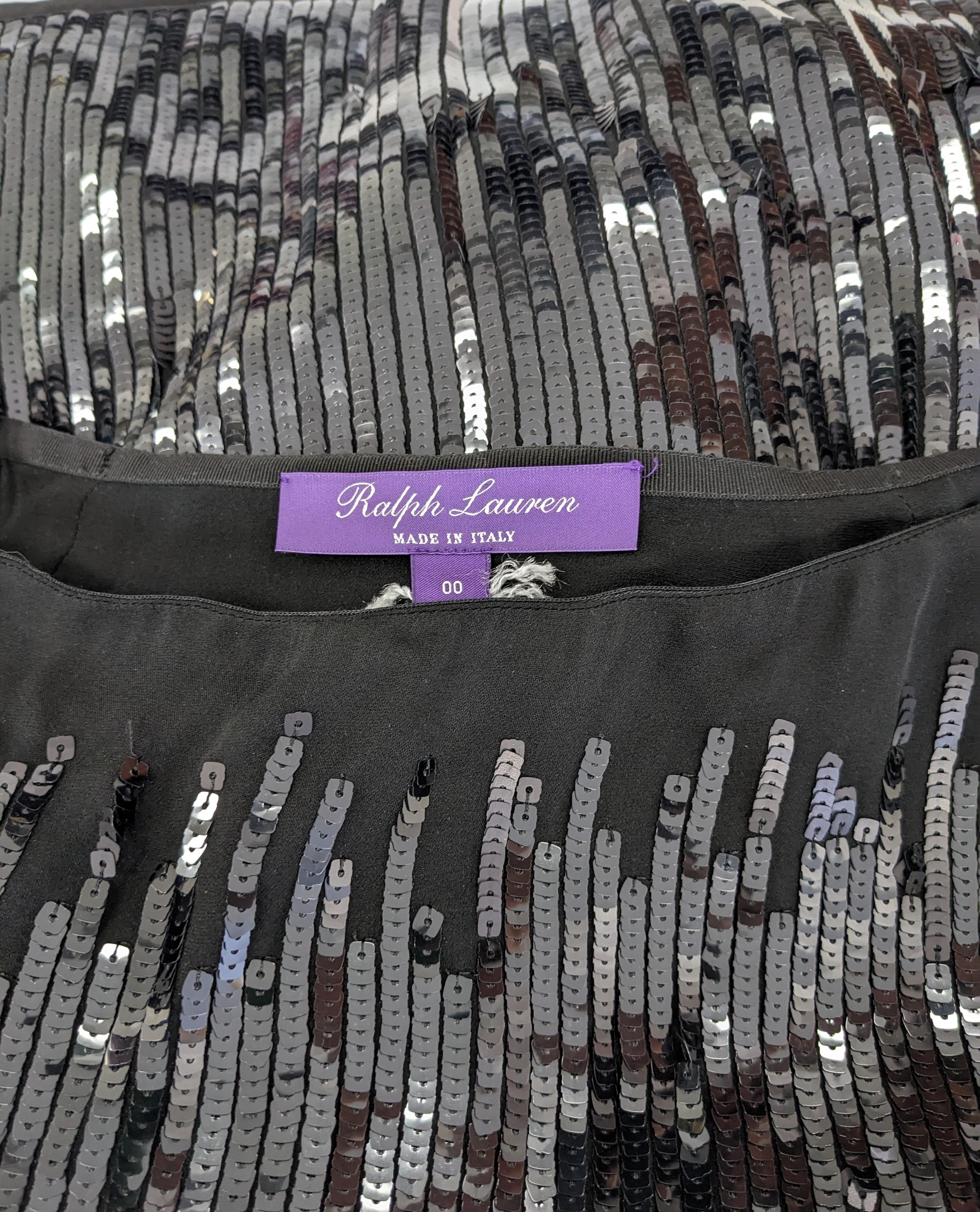 Falda de gasa con adornos de lentejuelas Ralph Lauren, Etiqueta morada en venta 4