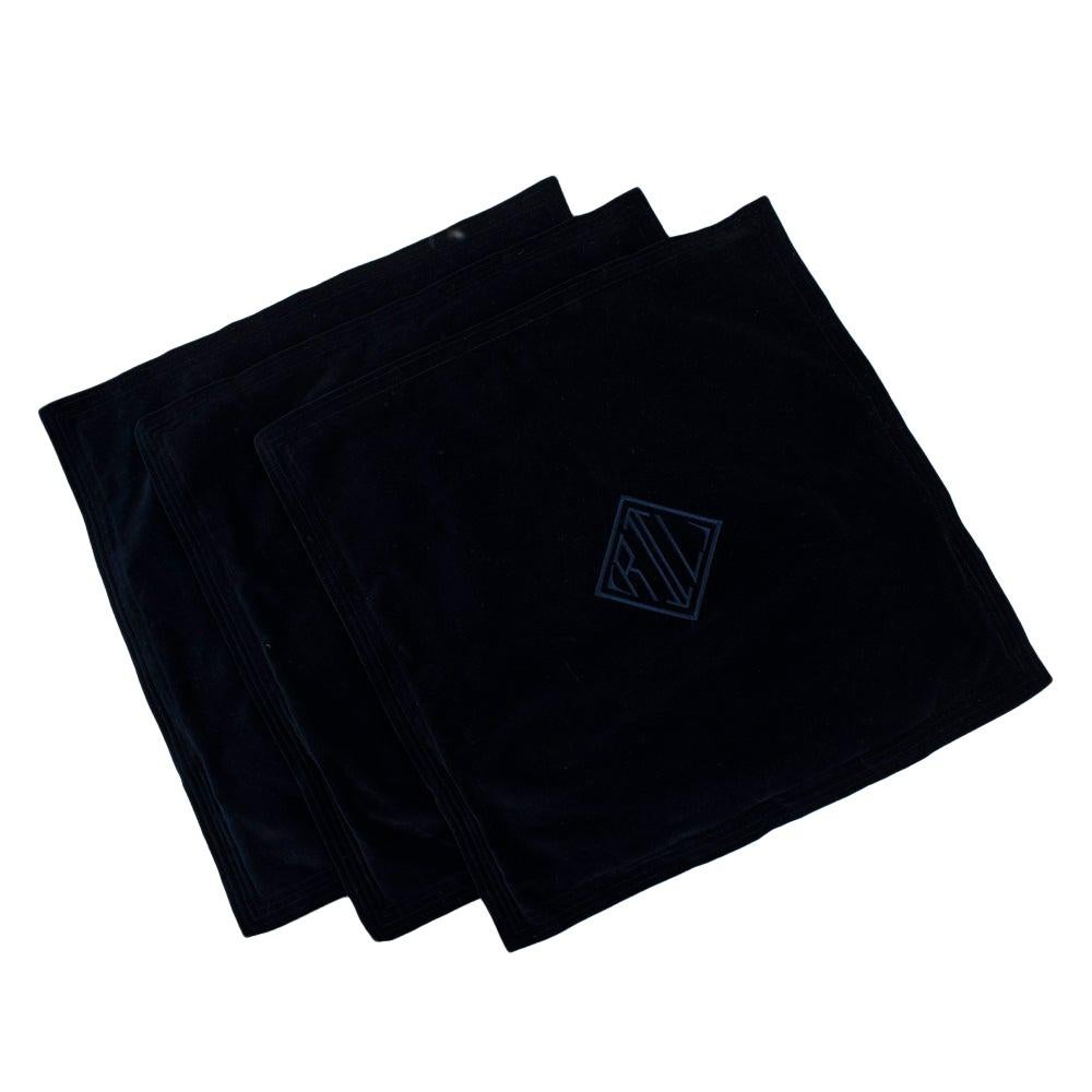 Ralph Lauren Set of 3 Navy Cotton Velvet 50 x 50 Cushion Covers