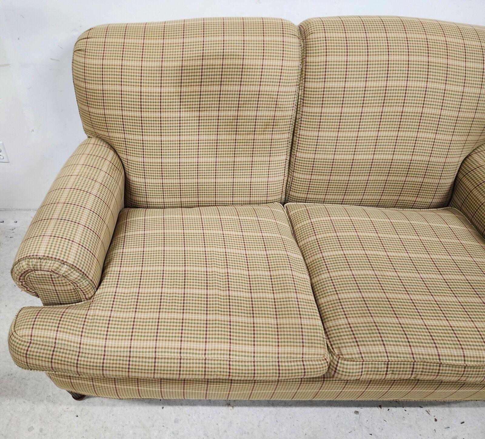 plaid couch and loveseat