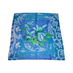 Ralph Lauren "Shades of Turquoise & Blue Monet" Abstract Silk  Jacquard Scarf