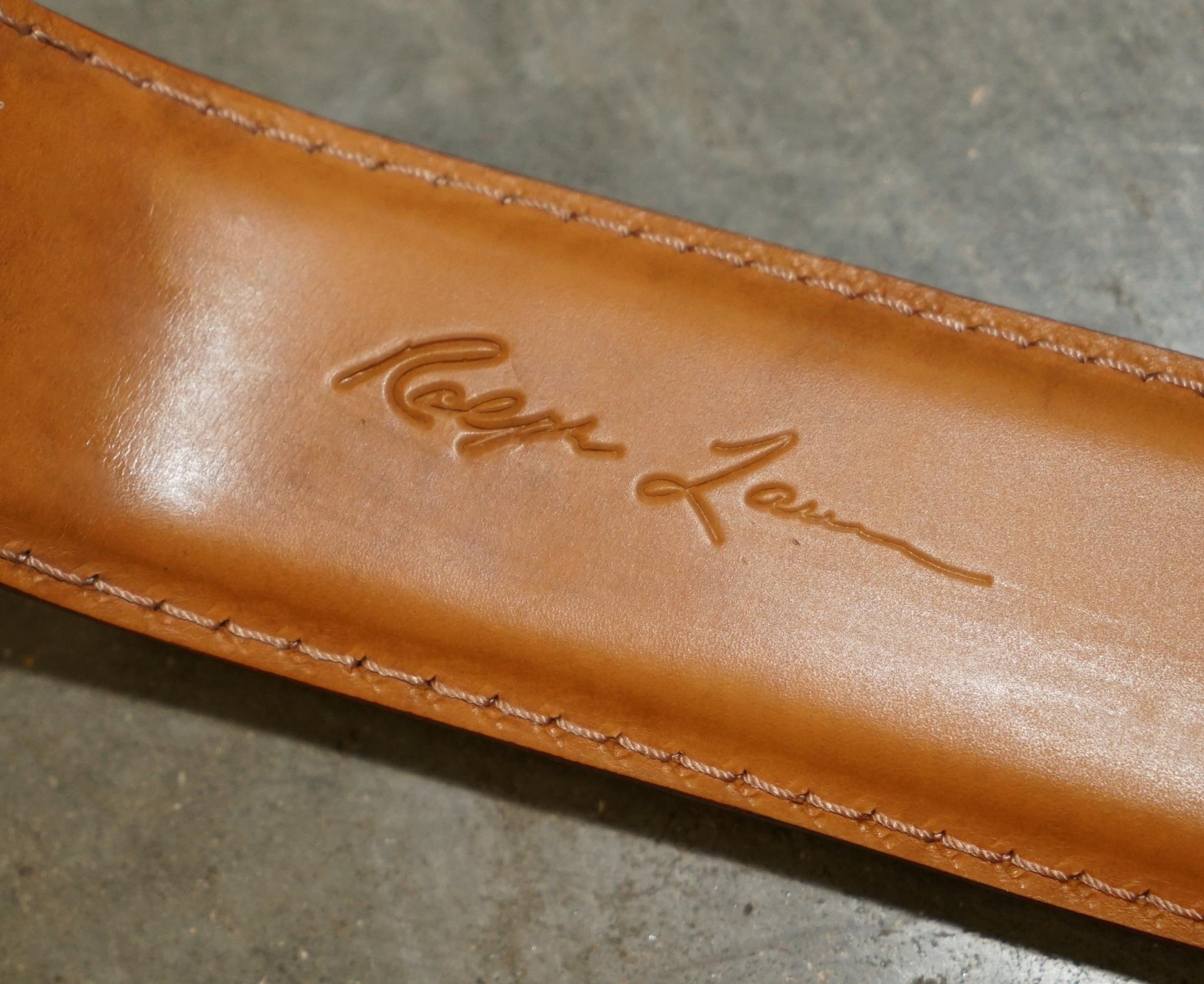 RALPH LAUREN CUERO FIRMADO Y ESTAMPADO HECHO EN ITALIA Y MESA DE ESCRITORIO DE ARce en venta 12
