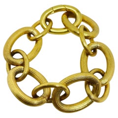 RALPH LAUREN signed vintage gold tone massive chain link designer bracelet
