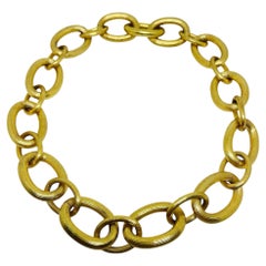 RALPH LAUREN signed vintage gold tone massive chain link designer necklace