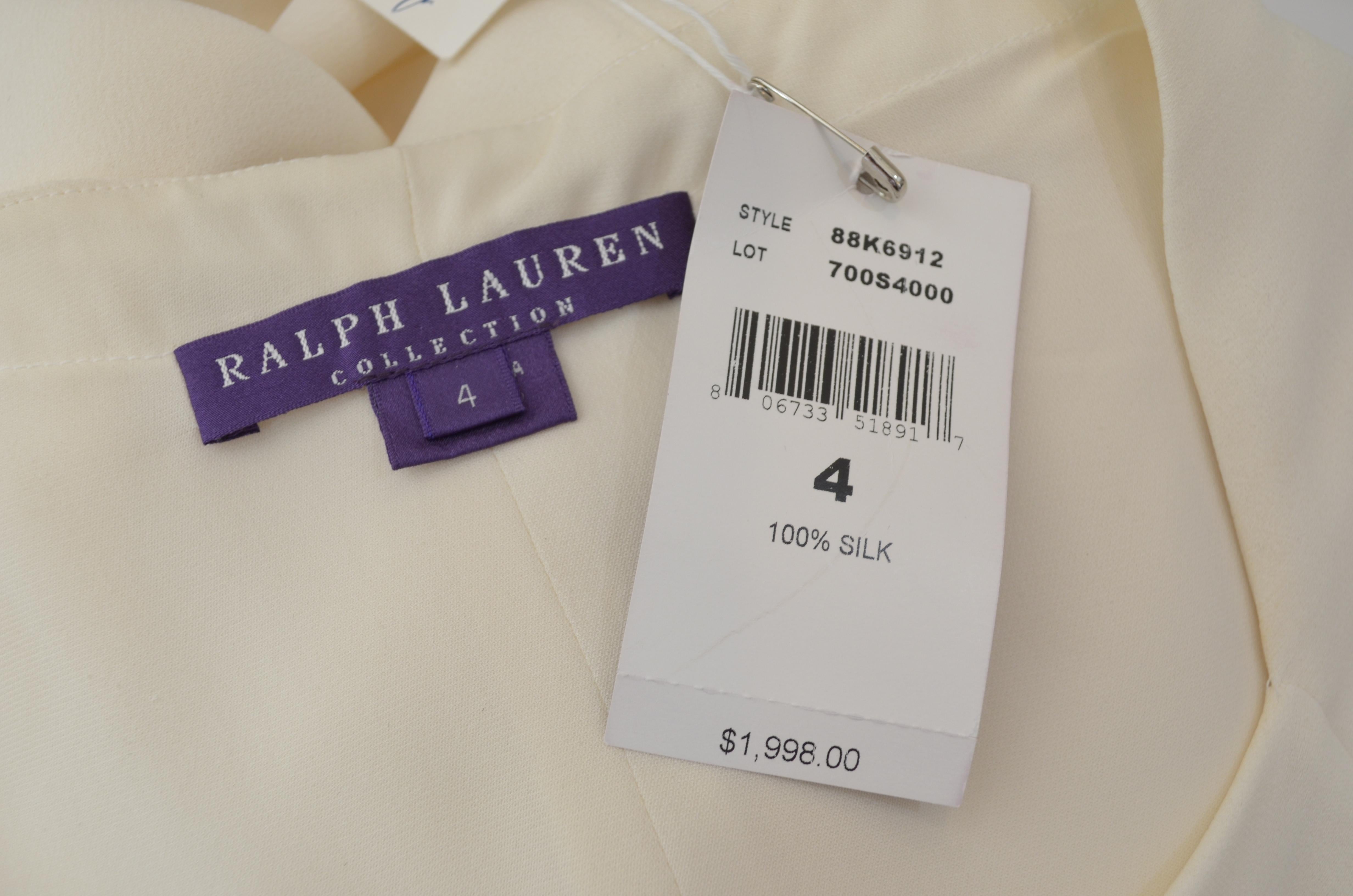 Beige Ralph Lauren Silk Bias Cut Gown / Minimalist Dress