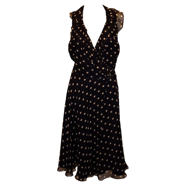 Ralph Lauren Silk Blue and White Spot Dress For Sale at 1stDibs Ralph Lauren Silk Blue and White Spot Dress For Sale at 1stDibs