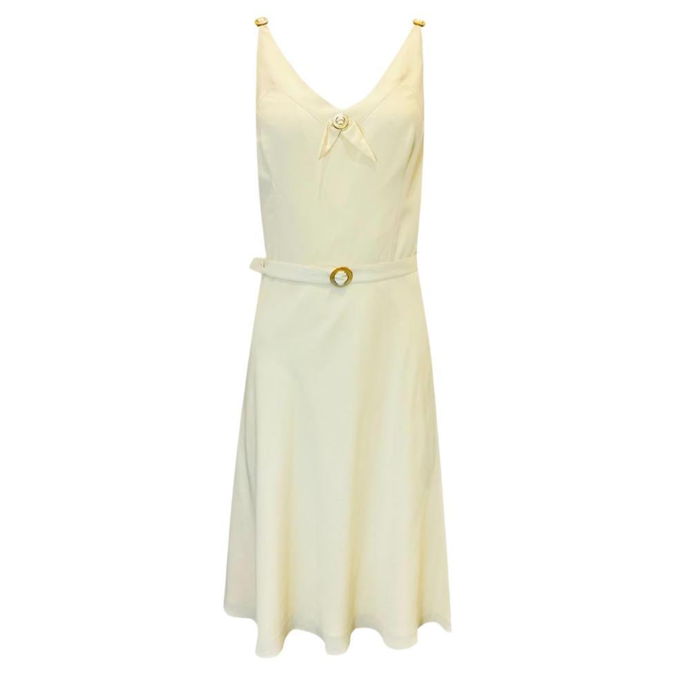 Ralph Lauren Silk Dress With Mother-Of-Pearl Details For Sale
