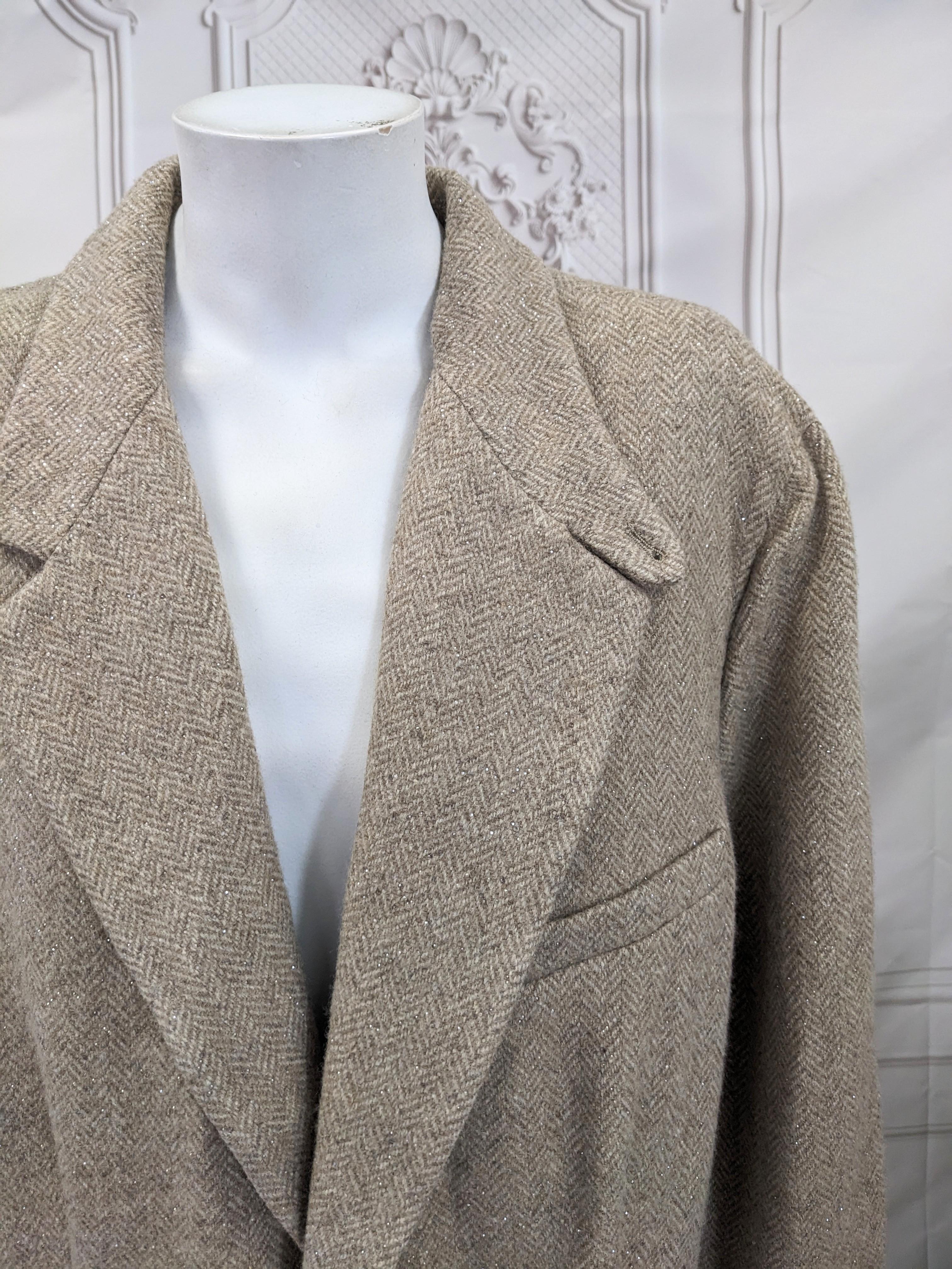 Gris Blazer en tweed de soie et cristaux Swarovski de Ralph Lauren, Purple Label en vente