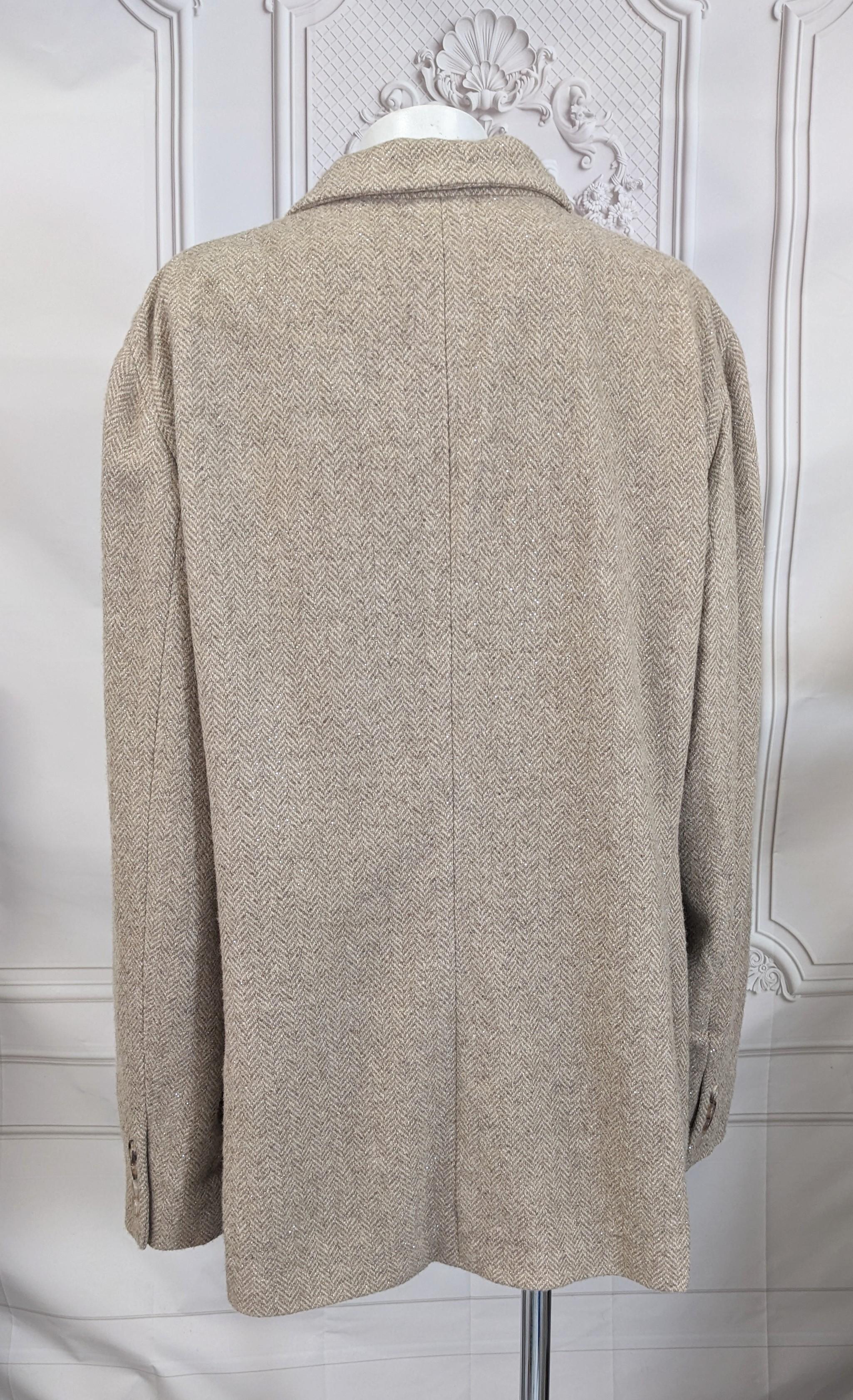 Blazer en tweed de soie et cristaux Swarovski de Ralph Lauren, Purple Label Unisexe en vente