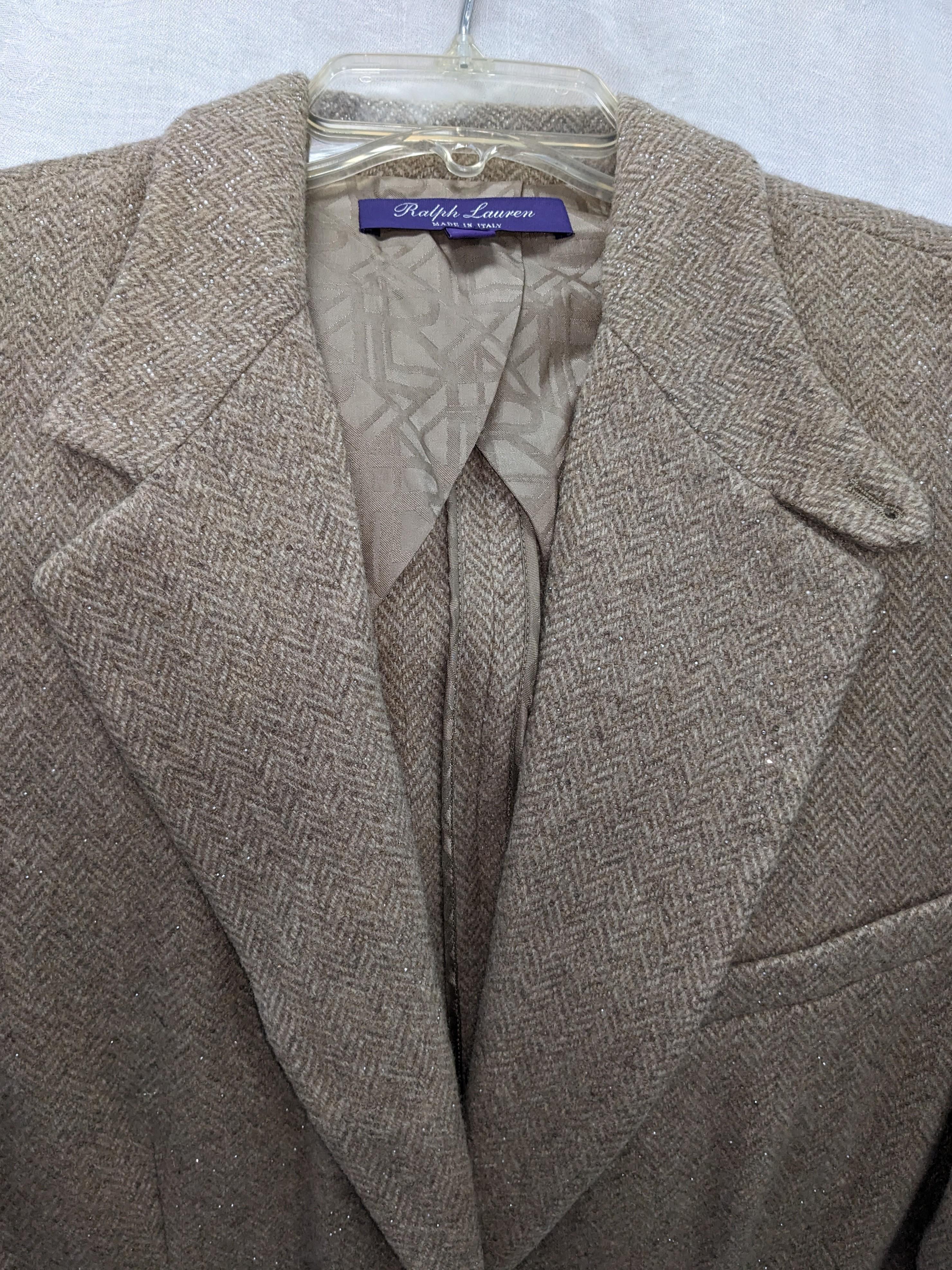 Blazer en tweed de soie et cristaux Swarovski de Ralph Lauren, Purple Label en vente 1