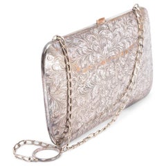 RALPH LAUREN silver ENGRAVED METAL Clutch Shoulder Bag
