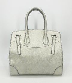 Ralph Lauren Silver Leather Rickey Bag