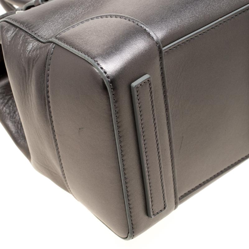 Ralph Lauren Silver Metallic Soft Leather Ricky 33 Top Handle Bag 3