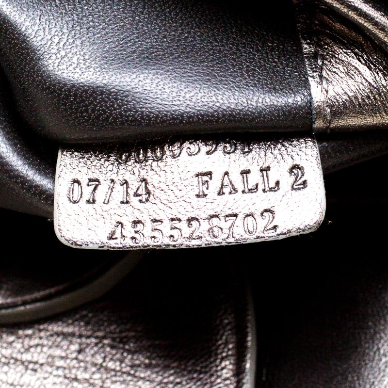 Black Ralph Lauren Silver Metallic Soft Leather Ricky 33 Top Handle Bag
