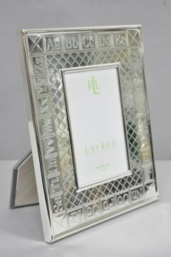 Ralph Lauren Silver Plated 4x6 Picture Frame MacKenzie Quilt Alphabet Motif NIB