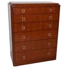 Ralph Lauren Six-Drawer Tall Chest / Dresser Leather and Nickel Hardware